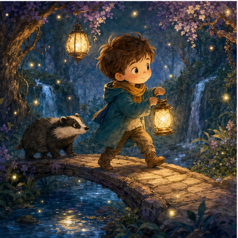 Maman renarde et Lila se câlinant dans la forêt